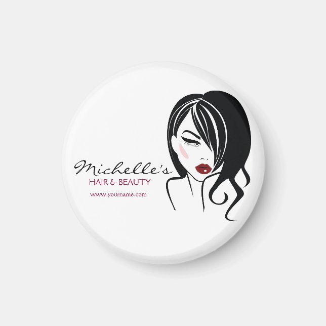 Lovely girl with wavy hair Makeup Icon Magnet (Front)