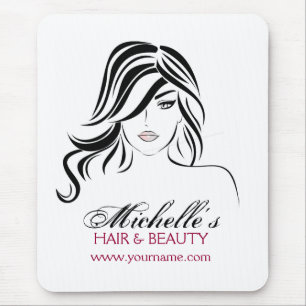 Lovely girl with wavy hair Makeup Icon Mouse Pad