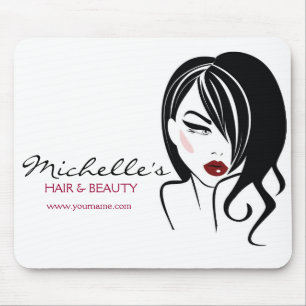 Lovely girl with wavy hair Makeup Icon Mouse Pad