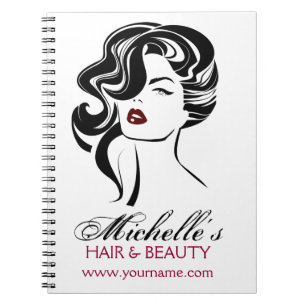 Lovely girl with wavy hair Makeup Icon Notebook