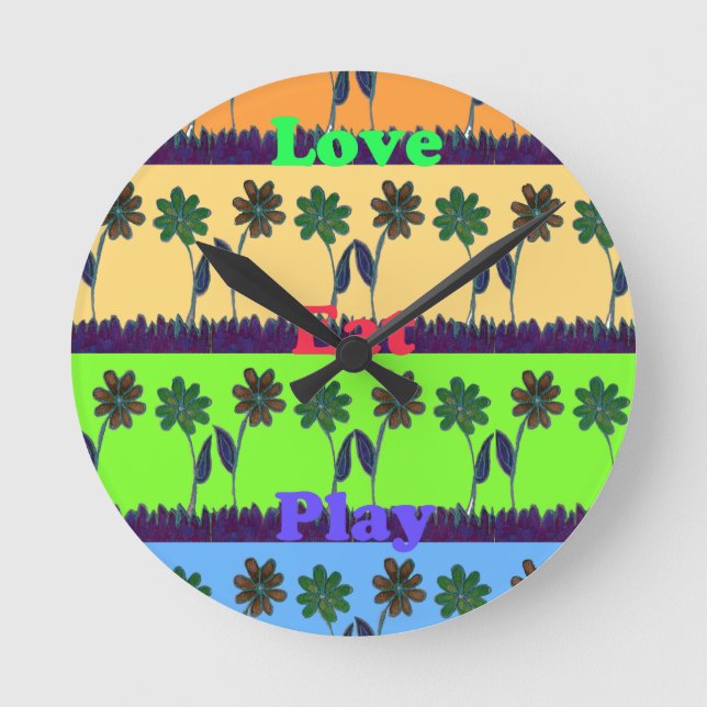 Lovely Girly Hakuna Matata colors Gifts.png Round Clock (Front)