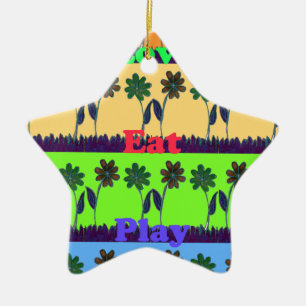 Lovely Girly Hakuna Matata colours Gifts.png Ceramic Tree Decoration