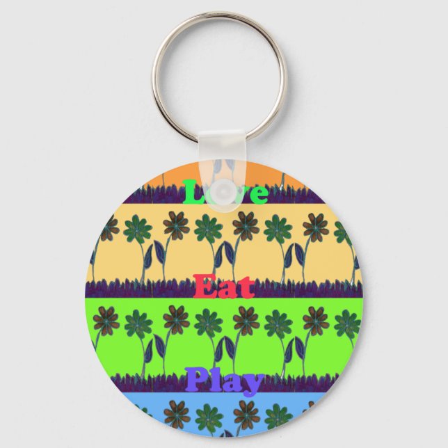 Lovely Girly Hakuna Matata colours Gifts.png Key Ring (Front)