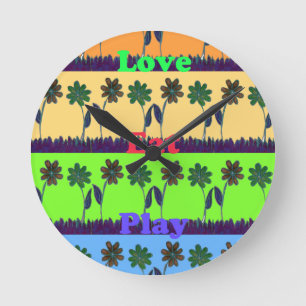 Lovely Girly Hakuna Matata colours Gifts.png Round Clock