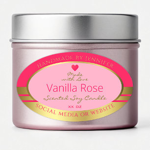 Lovely Girly Product Packaging Label Pink and Gold