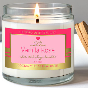 Lovely Girly Product Packaging Label Pink and Gold