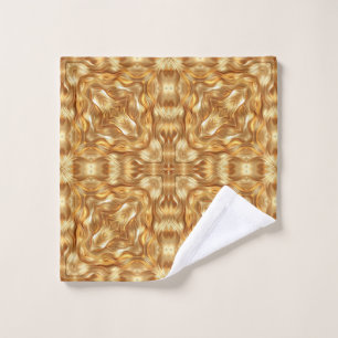 Lovely golden abstract pattern bath towel set