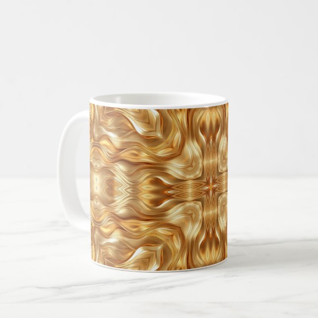 Lovely golden abstract pattern coffee mug (Front Left)