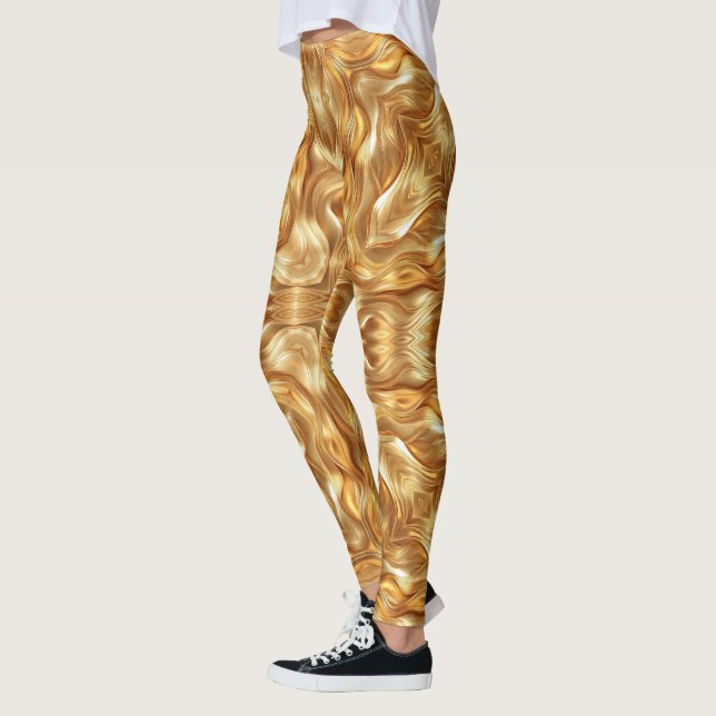 Lovely golden abstract pattern leggings (Left)
