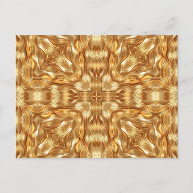 Lovely golden abstract pattern postcard (Front)