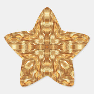 Lovely golden abstract pattern star sticker