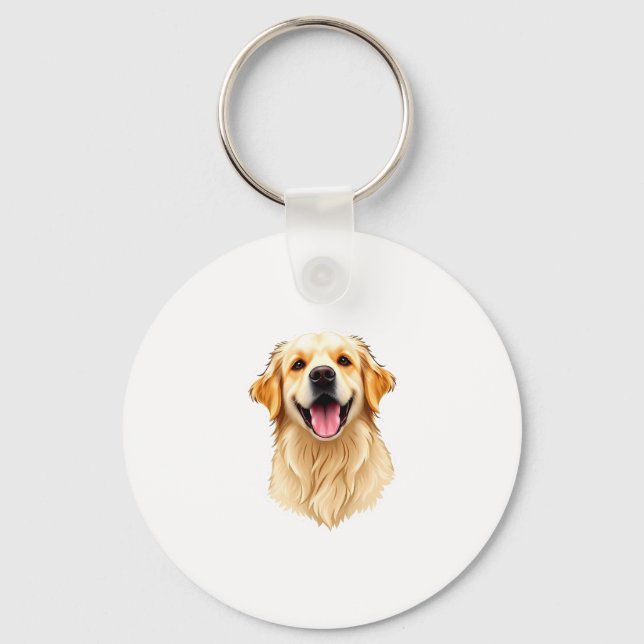 Lovely Golden Retriever Keychain (Front)