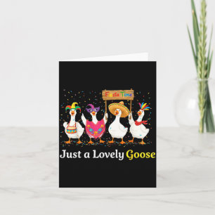 Lovely Goose Fiesta Party Mardi Illustration Card