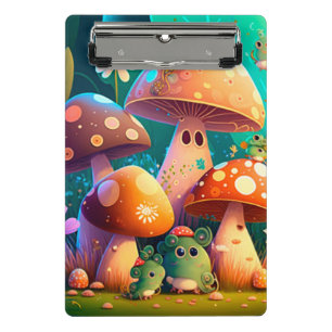 Lovely green cute baby mushrooms       mini clipboard