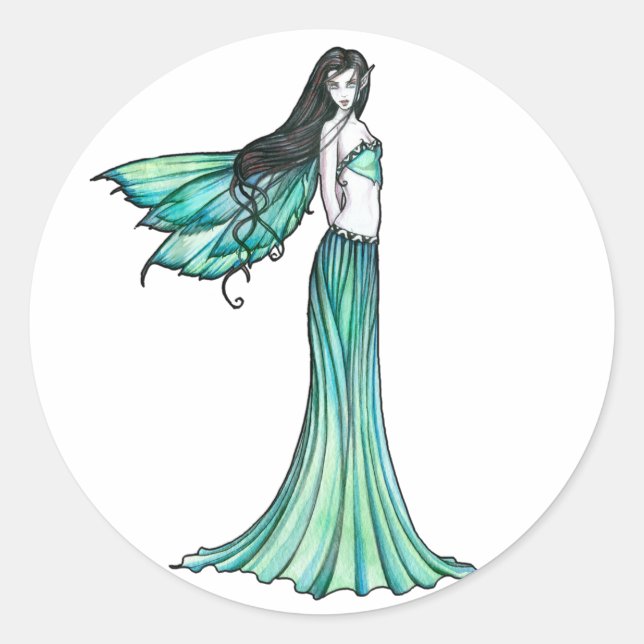 Lovely Green Fairy Stickers by Molly Harrison (Front)
