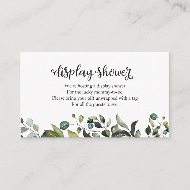 Lovely Greenery Fall Baby Shower Display Shower Enclosure Card (Front)
