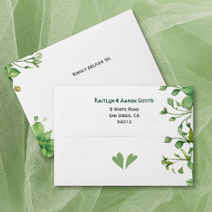 Lovely greenery, stripes St Patricks Day wedding Envelope