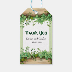 Lovely greenery, stripes St. Patrick's Day wedding Gift Tags