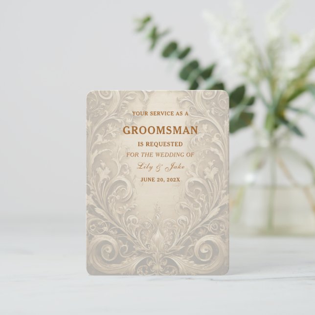 Lovely Groomsman Invitation (Standing Front)
