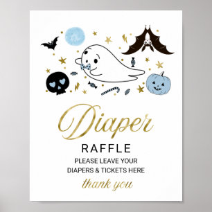 Lovely Halloween Baby Shower Diaper Raffle Sign