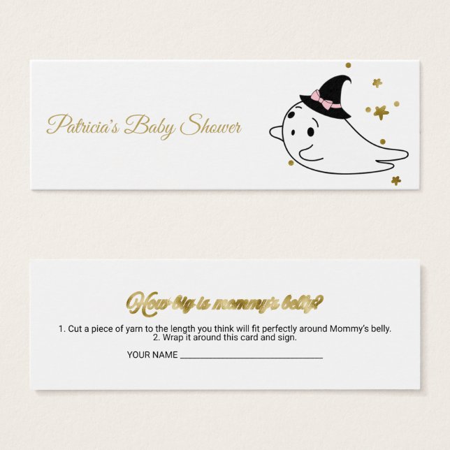 Lovely Halloween Baby Shower Measure Belly Card (Front & Back)