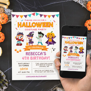 Lovely Halloween Kids Costume Party Invitation