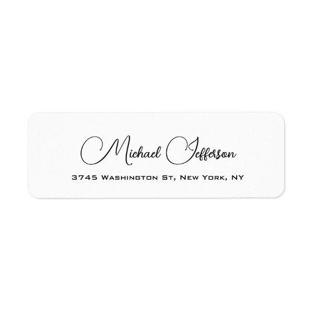 Lovely Handwriting Creative Trendy White Return Address Label (Front)