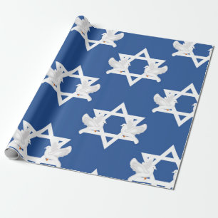 Lovely Hanukkah Doves Wrapping Paper