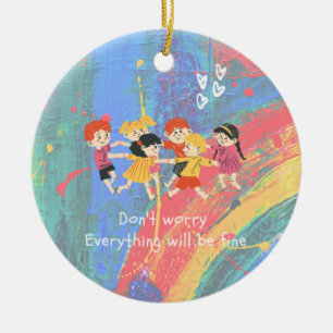lovely happy kids Ceramic Ornament