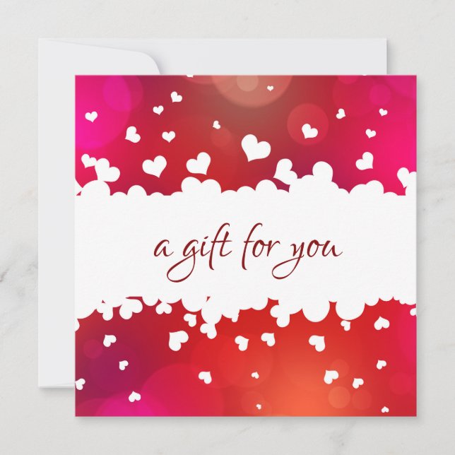 Lovely Happy Valentine's Day Hearts Gift Card (Front)