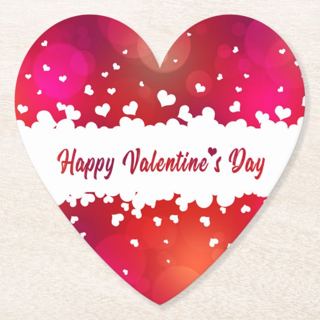Lovely Happy Valentine's Day Hearts Heart Coaster (Front)