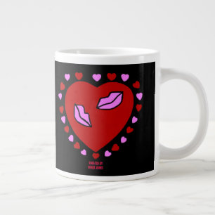 Lovely Heart Kisses Jumbo Mug