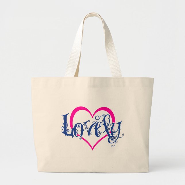 Lovely Heart Large Tote Bag (Front)
