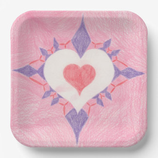 Lovely Heart Paper Plate