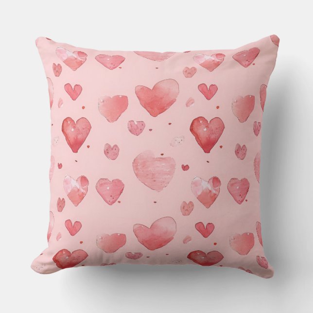Lovely heart pattern Large Throw Pillow (Front)