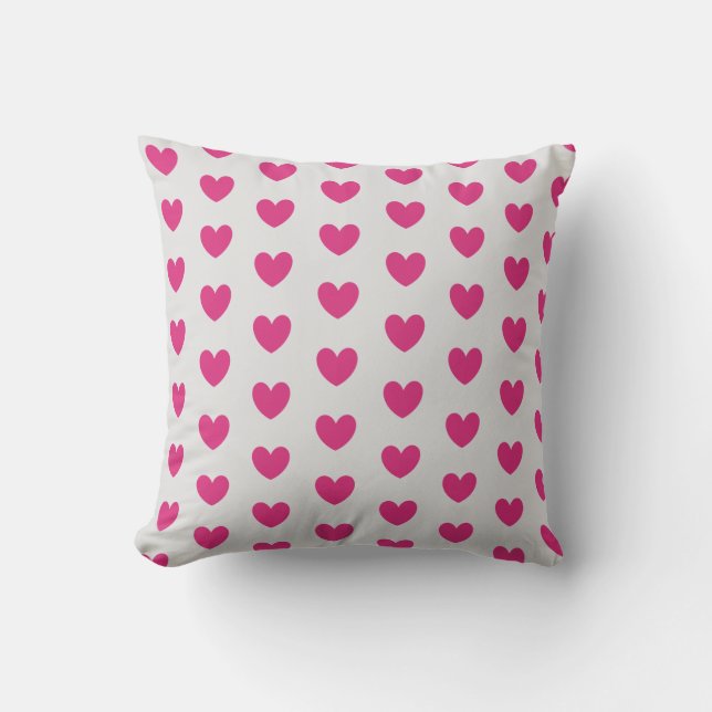 Lovely Heart Pattern on Silver Cushion (Front)