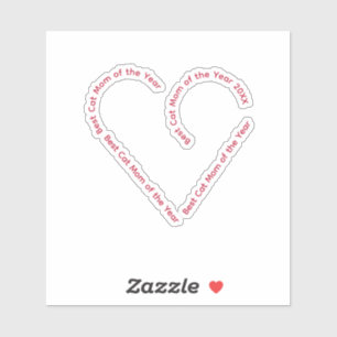 Lovely heart shaped red text cat mum