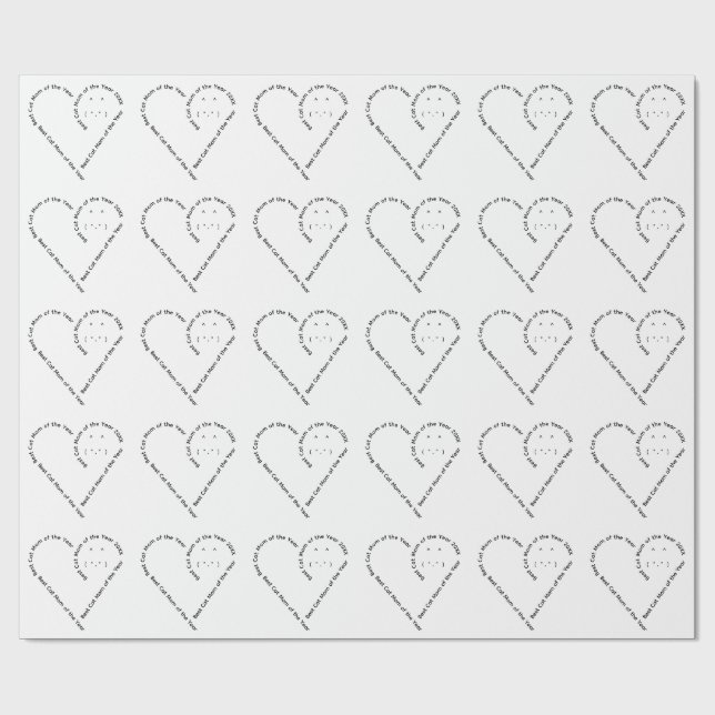 Lovely heart shaped text cat mum  wrapping paper (Flat)
