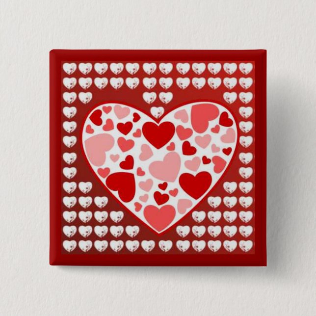 Lovely Hearts 15 Cm Square Badge (Front)