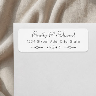 Lovely Hearts Couple Names Wedding Return Address Label