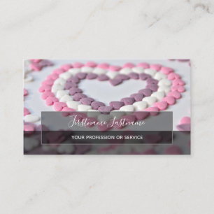 Lovely hearts elegant rectangles semi-transparent business card