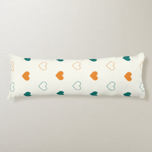 Lovely hearts / green orange cream body cushion