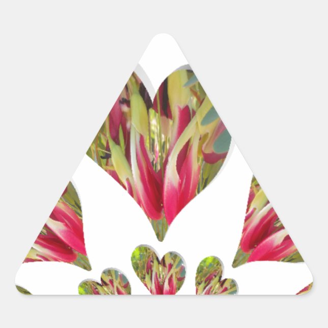 Lovely Hearts Humanitarian Day The World Needs Lov Triangle Sticker (Front)