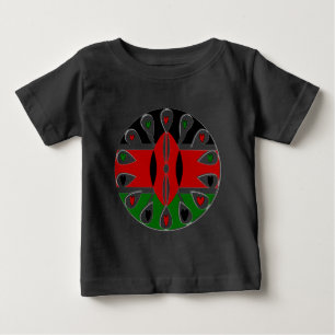 Lovely Hearts Kenya: Flag Art Motif Baby T-Shirt