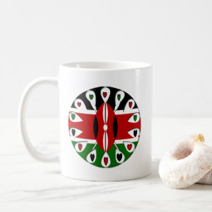Lovely Hearts Kenya: Flag Art Motif Coffee Mug