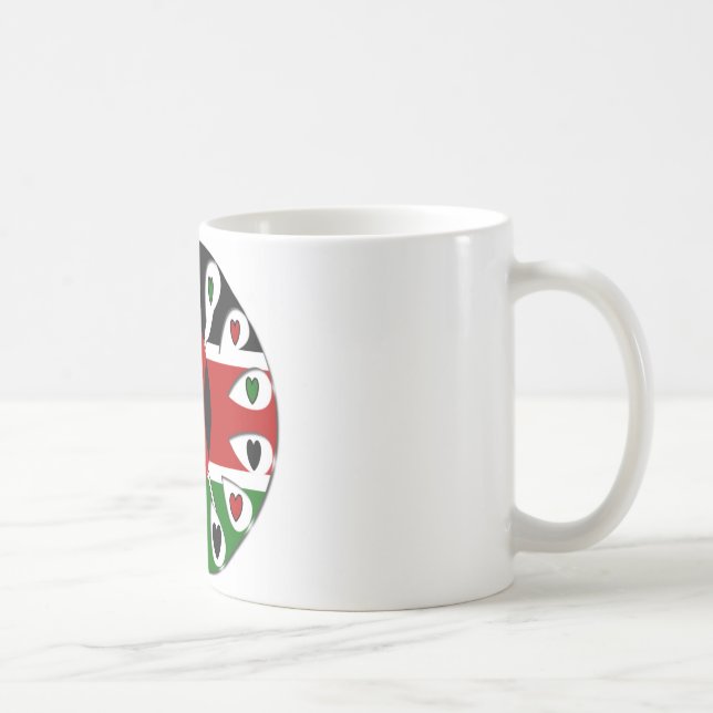 Lovely Hearts Kenya: Flag Art Motif Coffee Mug (Right)