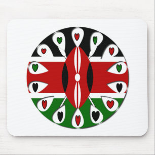 Lovely Hearts Kenya: Flag Art Motif Mouse Pad