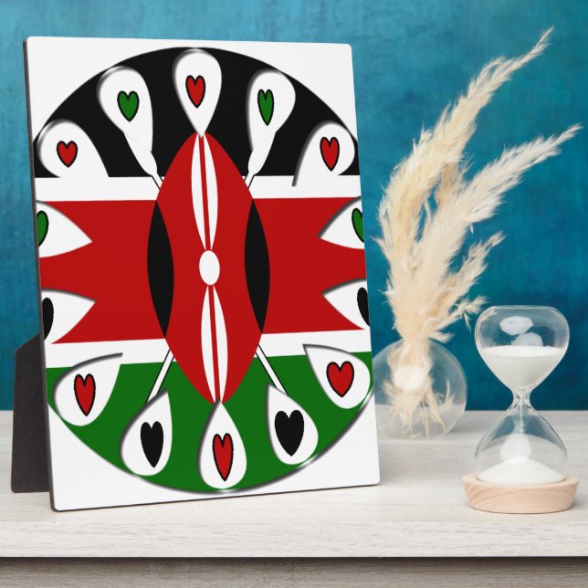 Lovely Hearts Kenya: Flag Art Motif Plaque (Side)