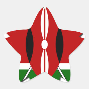 Lovely Hearts Kenya: Flag Art Motif Star Sticker