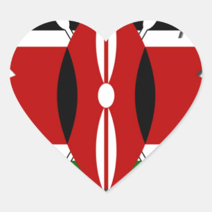 Lovely Hearts Kenya: Flag Love and Unity Art Motif Heart Sticker